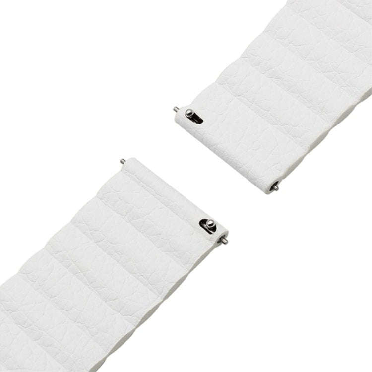 For Samsung Gear S2 / Active2  20mm Magnetic Buckle Leather Watch Band(white)