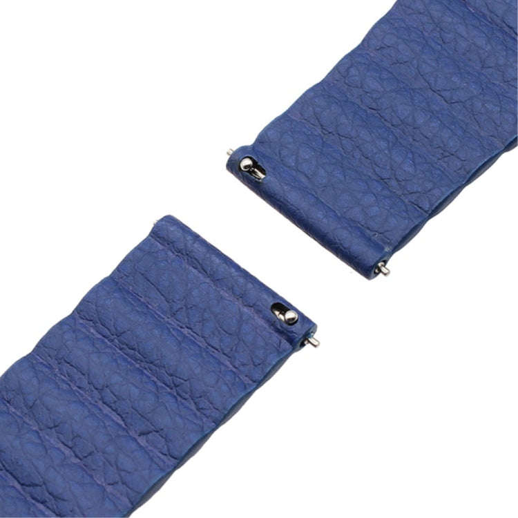 For Samsung Gear S2 / Active2  20mm Magnetic Buckle Leather Watch Band(blue)