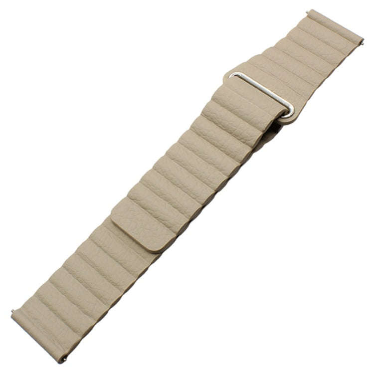 For Samsung Gear S2 / Active2  20mm Magnetic Buckle Leather Watch Band(Light brown)