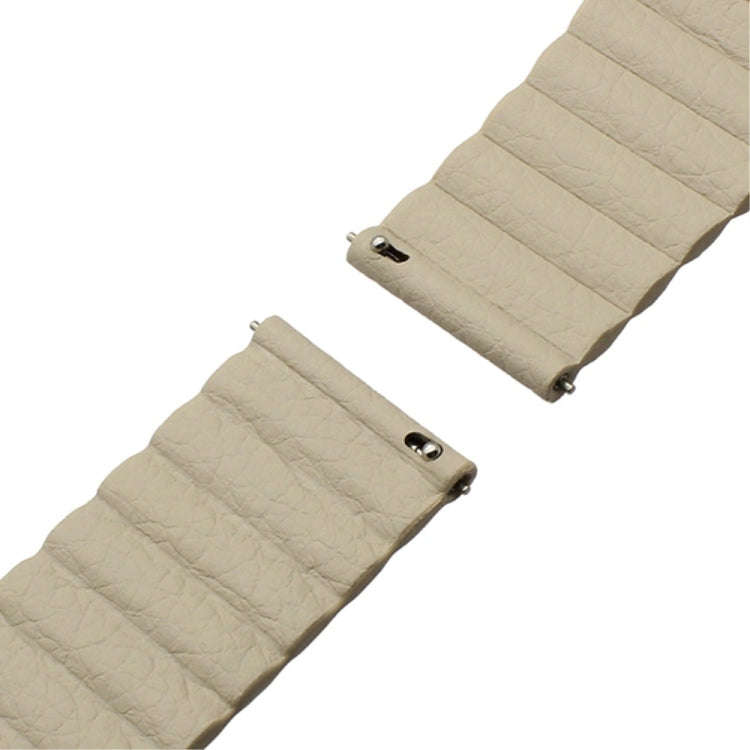 For Samsung Gear S2 / Active2  20mm Magnetic Buckle Leather Watch Band(Light brown)