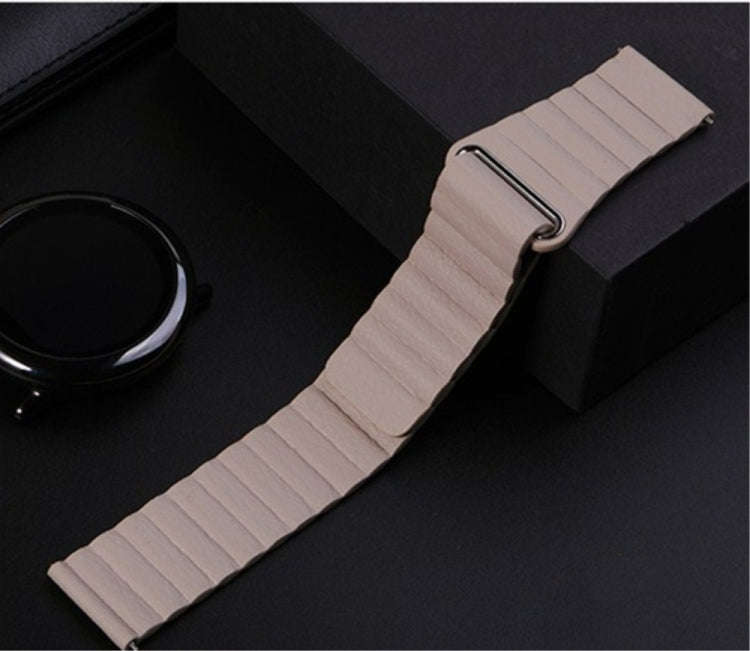 For Samsung Gear S2 / Active2  20mm Magnetic Buckle Leather Watch Band(Light brown)