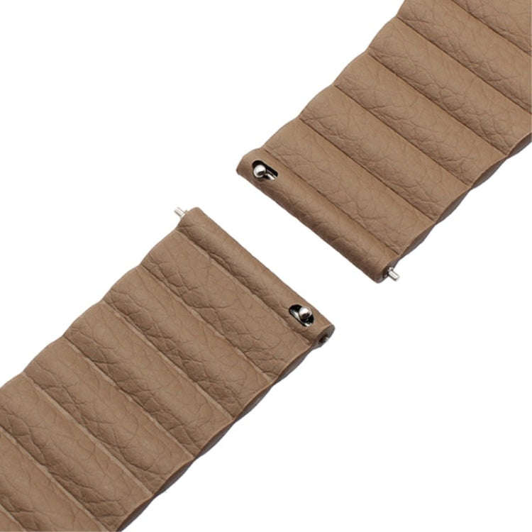 For Samsung Gear S2 / Active2  20mm Magnetic Buckle Leather Watch Band(Dark brown)