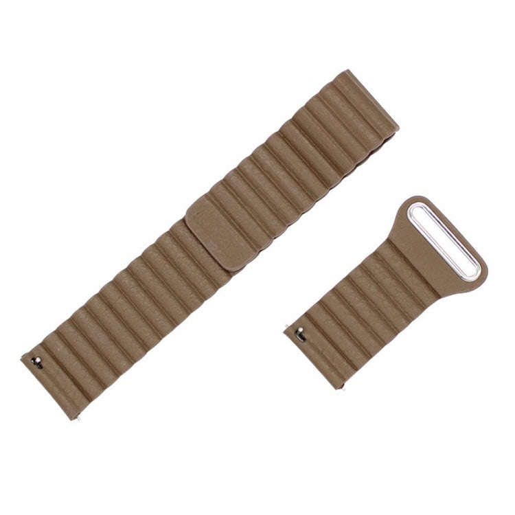 For Samsung Gear S2 / Active2  20mm Magnetic Buckle Leather Watch Band(Dark brown)