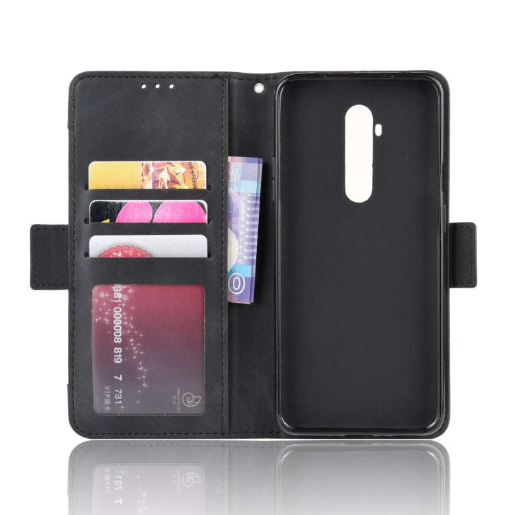 For OnePlus 7T Pro Wallet Style Skin Feel Calf Pattern Leather Case with Separate Card Slot(Black)