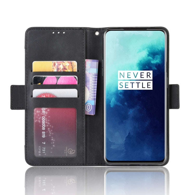 For OnePlus 7T Pro Wallet Style Skin Feel Calf Pattern Leather Case with Separate Card Slot(Black)