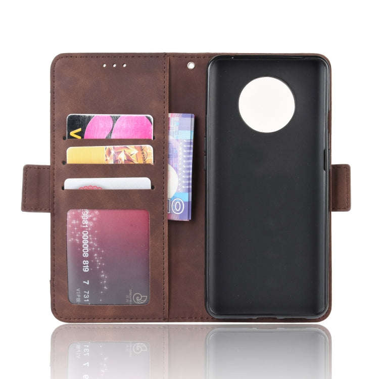 For OnePlus 7T Wallet Style Skin Feel Calf Pattern Leather Case with Separate Card Slot(Brown)