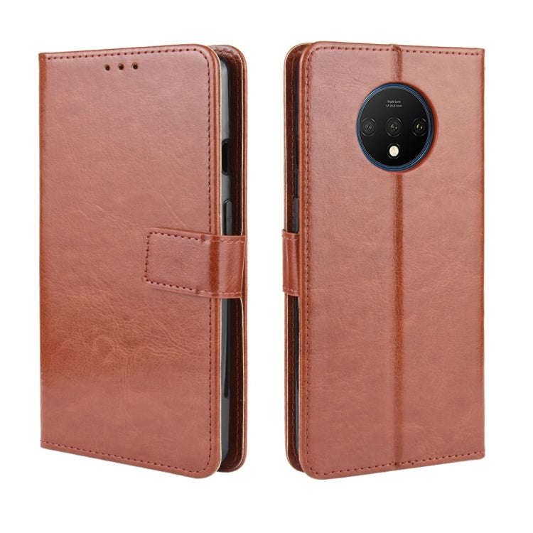 For OnePlus 7T  Retro Crazy Horse Texture Horizontal Flip Leather Case with Holder & Card Slots &...