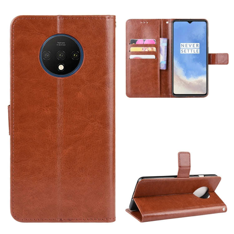 For OnePlus 7T  Retro Crazy Horse Texture Horizontal Flip Leather Case with Holder & Card Slots &...
