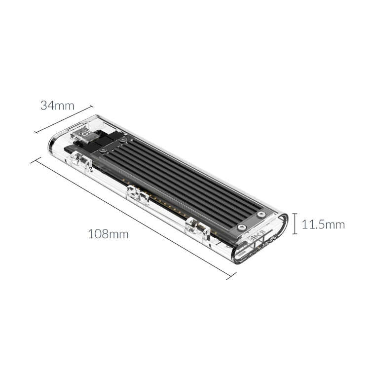 ORICO TCM2F-C3 NGFF M.2 Hard Drive Enclosure,Tool Free Type-C Interface Transparent Hard Disk Box