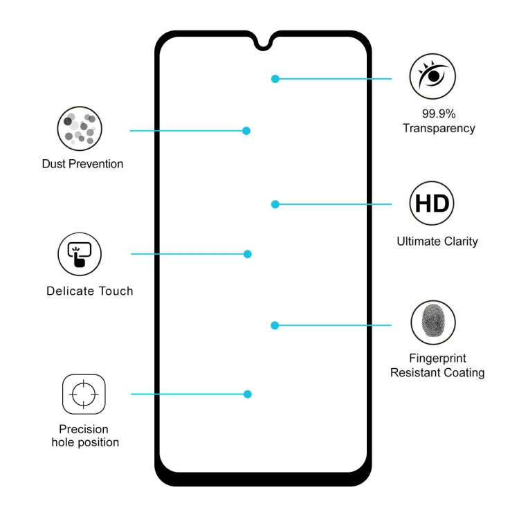 For Moto G8 Plus 2 PCS ENKAY Hat-prince Full Glue 0.26mm 9H 2.5D Tempered Glass Full Coverage Film