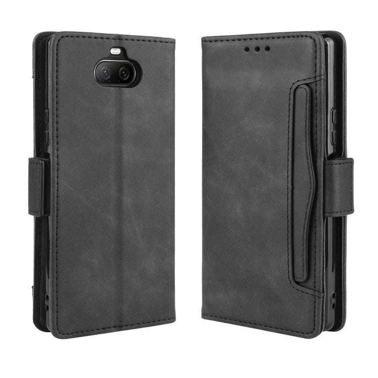 For Sony Xperia 8 Wallet Style Skin Feel Calf Pattern Leather Case with Separate Card Slot(Black)