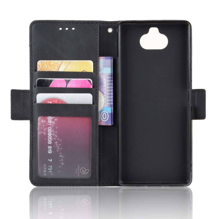 For Sony Xperia 8 Wallet Style Skin Feel Calf Pattern Leather Case with Separate Card Slot(Black)