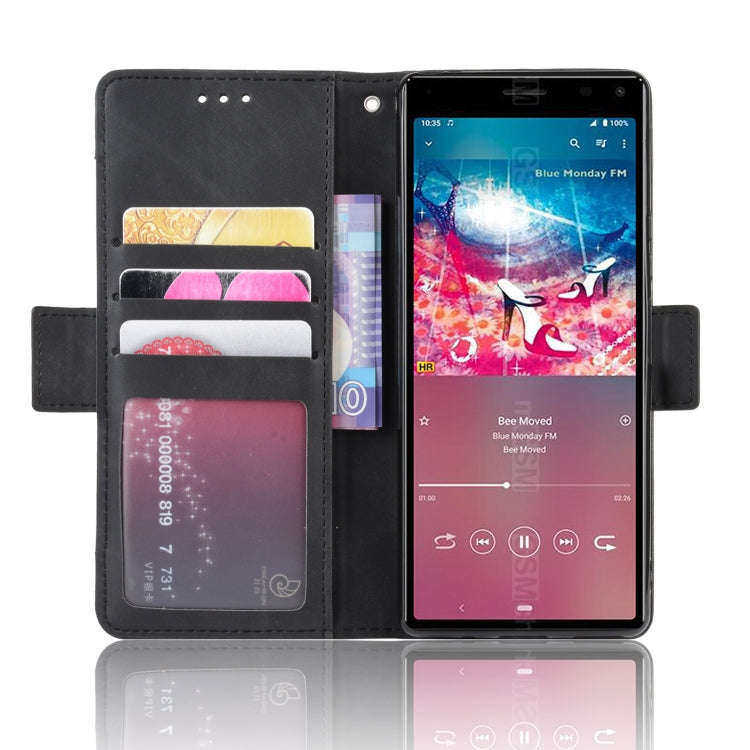 For Sony Xperia 8 Wallet Style Skin Feel Calf Pattern Leather Case with Separate Card Slot(Black)