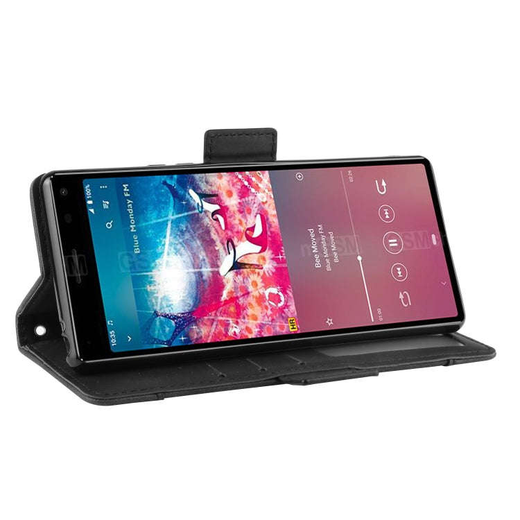 For Sony Xperia 8 Wallet Style Skin Feel Calf Pattern Leather Case with Separate Card Slot(Black)