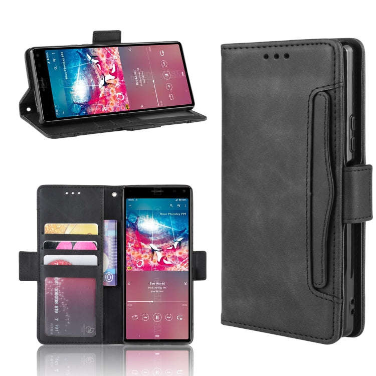 For Sony Xperia 8 Wallet Style Skin Feel Calf Pattern Leather Case with Separate Card Slot(Black)