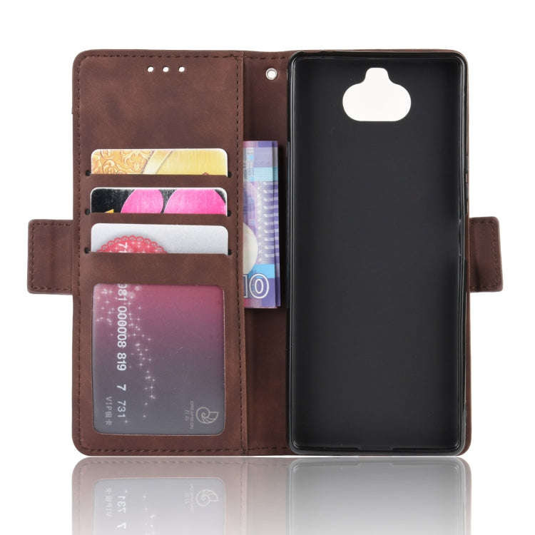 For Sony Xperia 8 Wallet Style Skin Feel Calf Pattern Leather Case with Separate Card Slot(Brown)