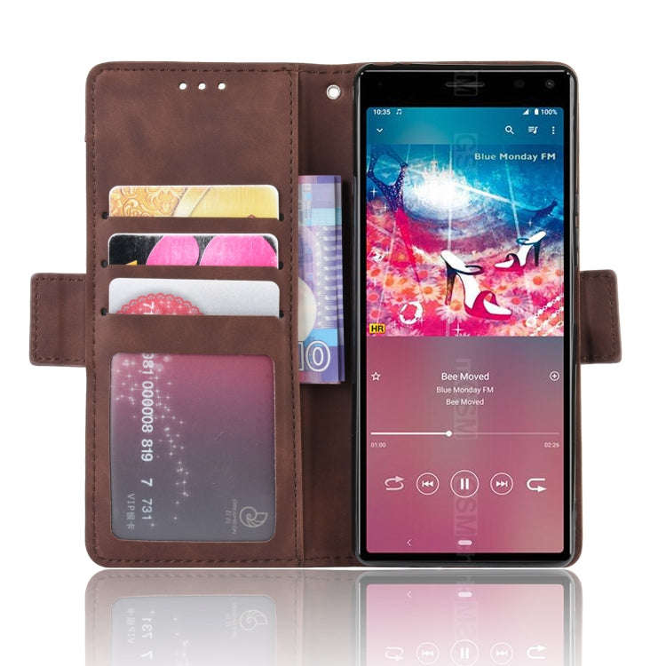 For Sony Xperia 8 Wallet Style Skin Feel Calf Pattern Leather Case with Separate Card Slot(Brown)