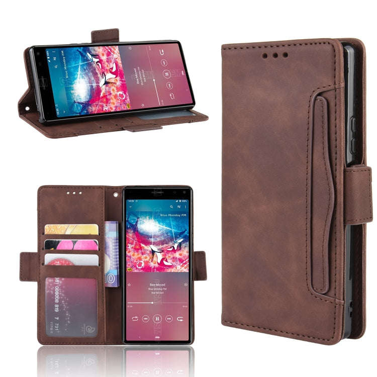 For Sony Xperia 8 Wallet Style Skin Feel Calf Pattern Leather Case with Separate Card Slot(Brown)