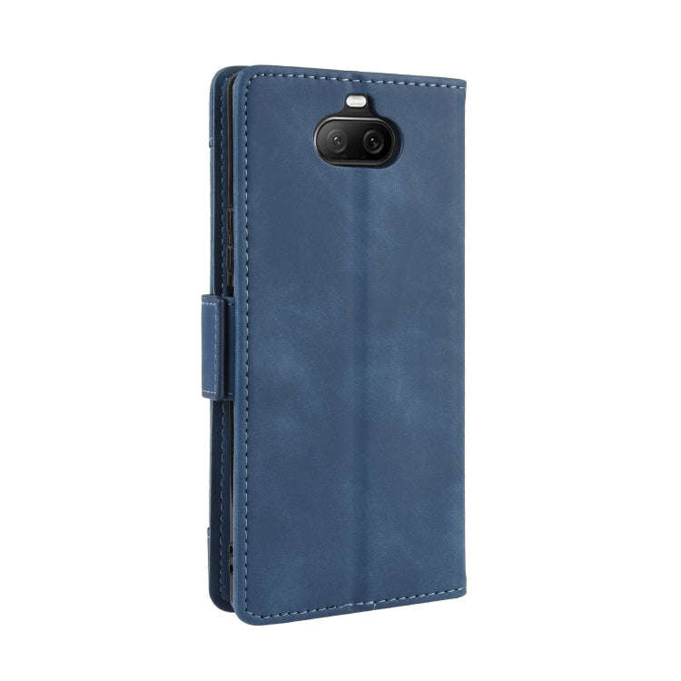 For Sony Xperia 8 Wallet Style Skin Feel Calf Pattern Leather Case with Separate Card Slot(Blue)