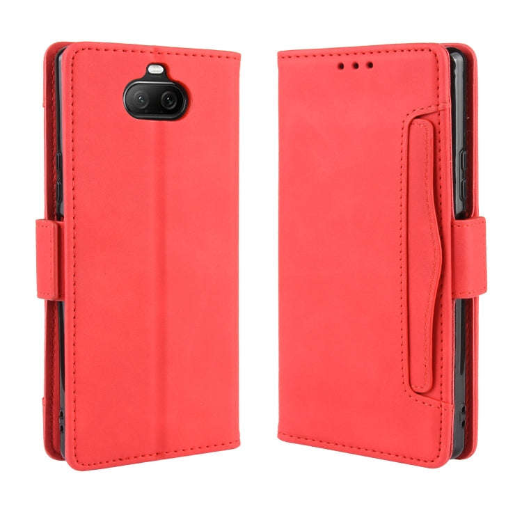 For Sony Xperia 8 Wallet Style Skin Feel Calf Pattern Leather Case with Separate Card Slot(Red)