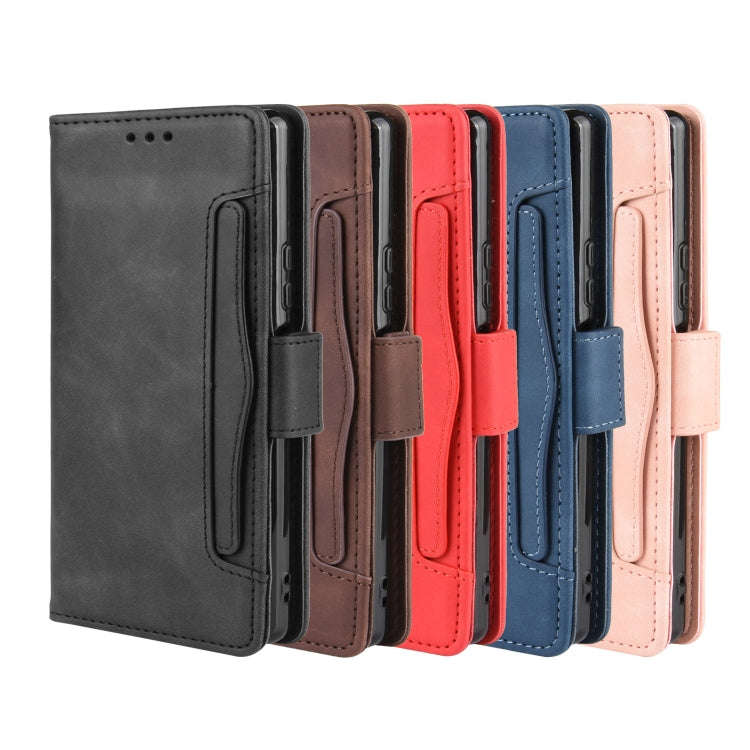 For Sony Xperia 8 Wallet Style Skin Feel Calf Pattern Leather Case with Separate Card Slot(Red)