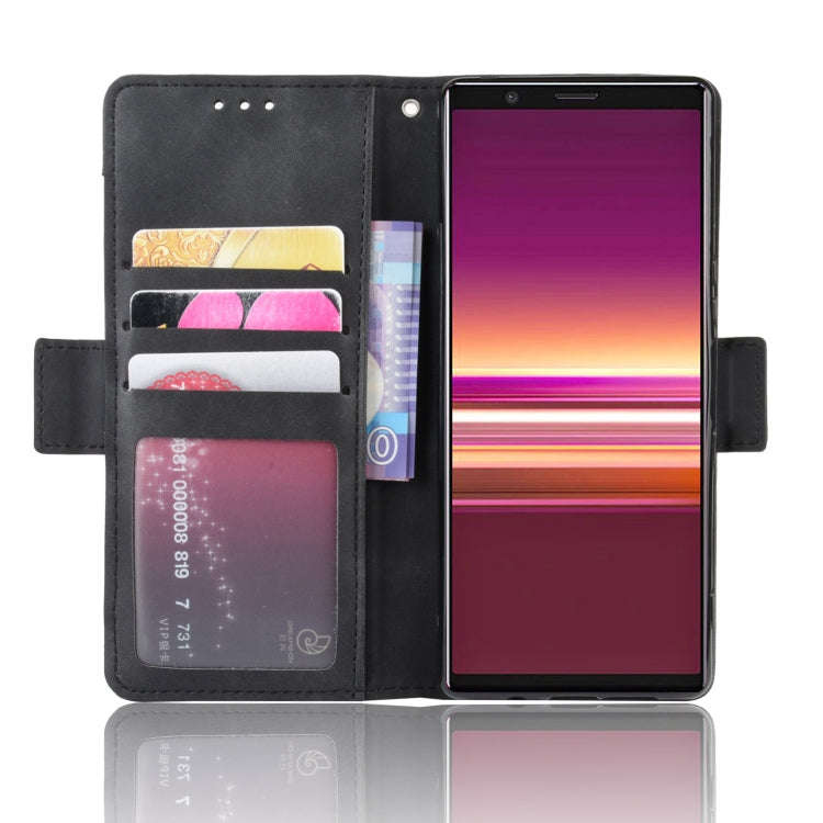 For Sony Xperia 5 Wallet Style Skin Feel Calf Pattern Leather Case with Separate Card Slot(Black)