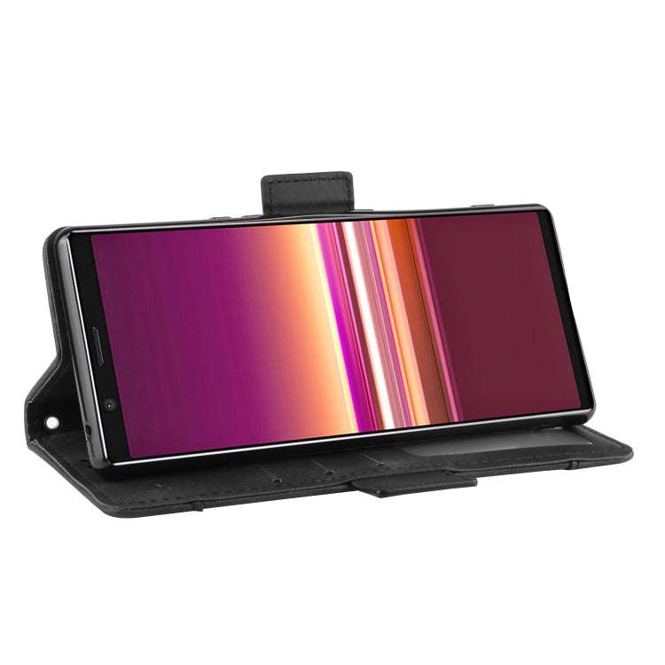 For Sony Xperia 5 Wallet Style Skin Feel Calf Pattern Leather Case with Separate Card Slot(Black)