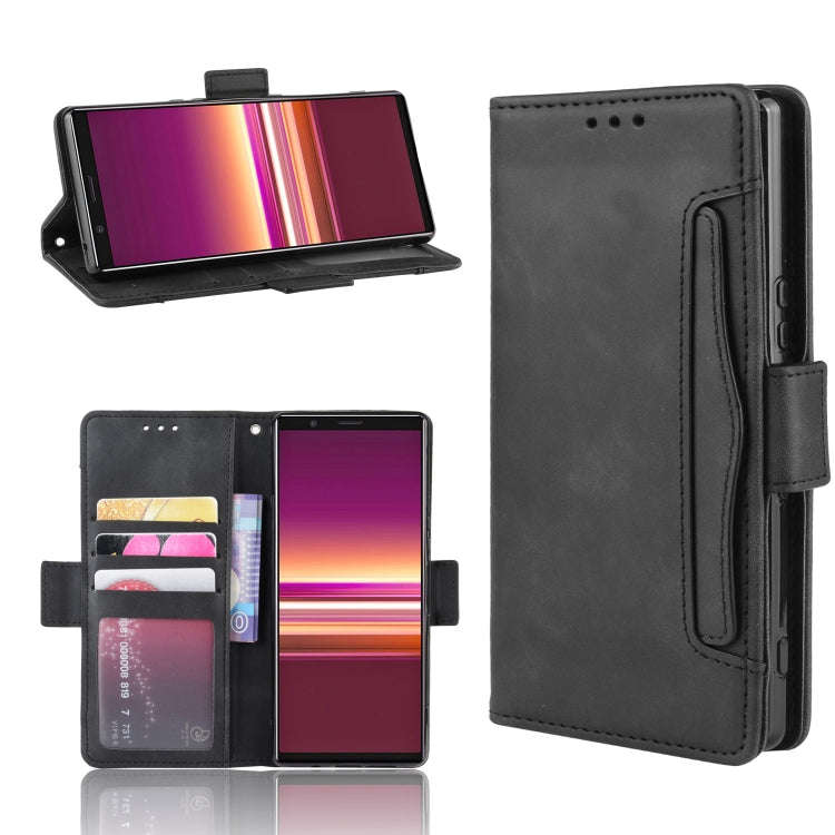 For Sony Xperia 5 Wallet Style Skin Feel Calf Pattern Leather Case with Separate Card Slot(Black)