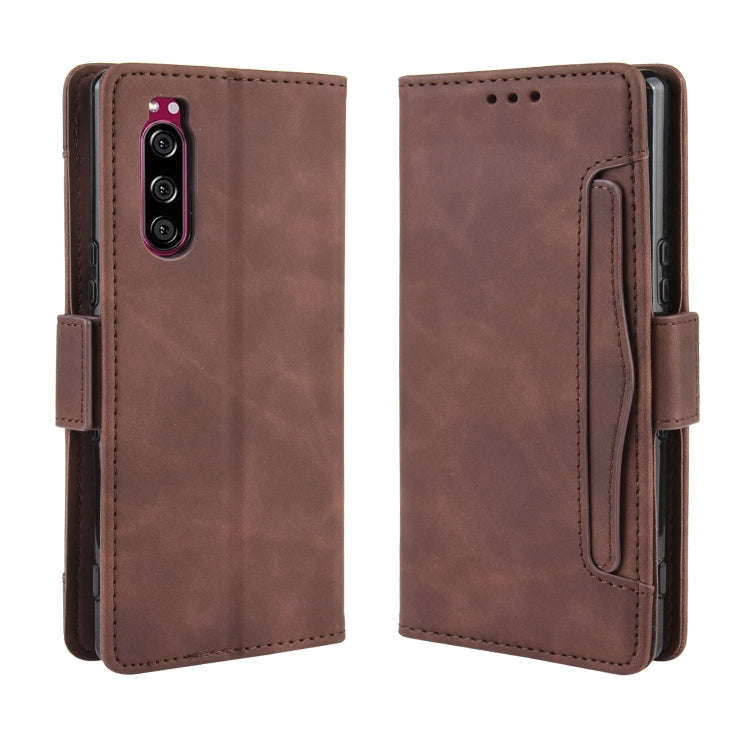 For Sony Xperia 5 Wallet Style Skin Feel Calf Pattern Leather Case with Separate Card Slot(Brown)