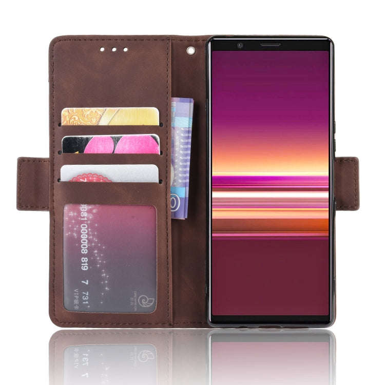 For Sony Xperia 5 Wallet Style Skin Feel Calf Pattern Leather Case with Separate Card Slot(Brown)