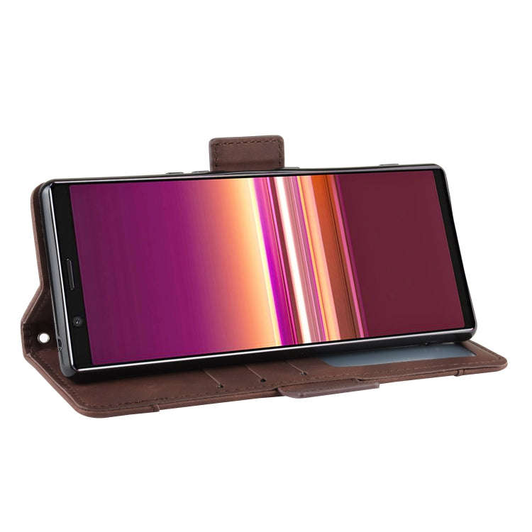For Sony Xperia 5 Wallet Style Skin Feel Calf Pattern Leather Case with Separate Card Slot(Brown)