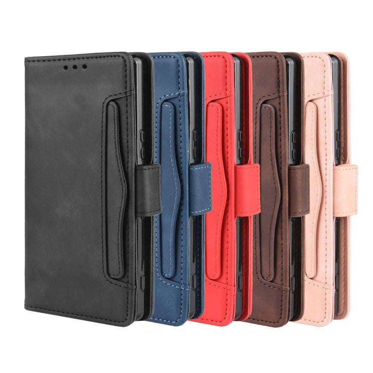 For Sony Xperia 5 Wallet Style Skin Feel Calf Pattern Leather Case with Separate Card Slot(Red)