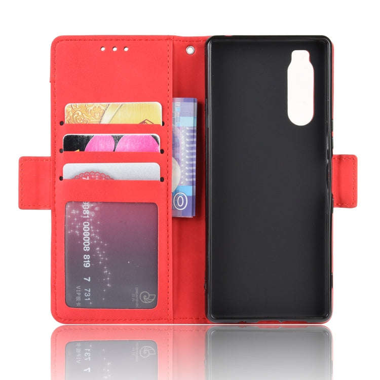 For Sony Xperia 5 Wallet Style Skin Feel Calf Pattern Leather Case with Separate Card Slot(Red)