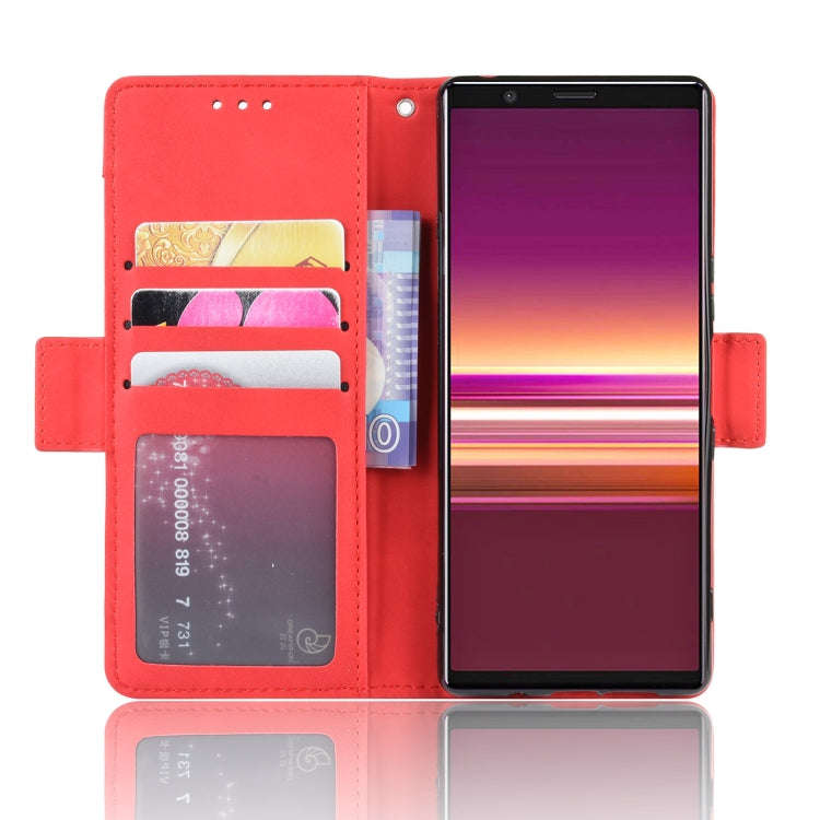 For Sony Xperia 5 Wallet Style Skin Feel Calf Pattern Leather Case with Separate Card Slot(Red)