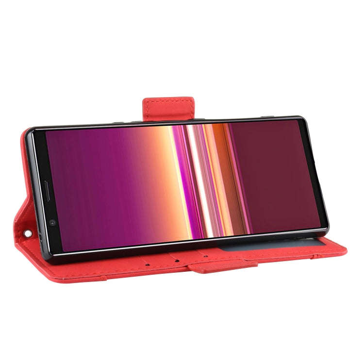 For Sony Xperia 5 Wallet Style Skin Feel Calf Pattern Leather Case with Separate Card Slot(Red)