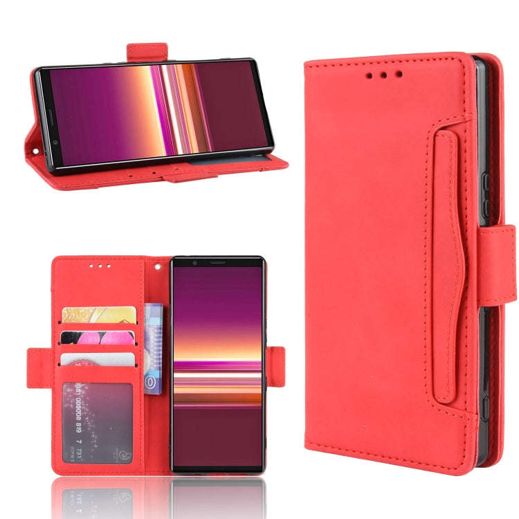 For Sony Xperia 5 Wallet Style Skin Feel Calf Pattern Leather Case with Separate Card Slot(Red)