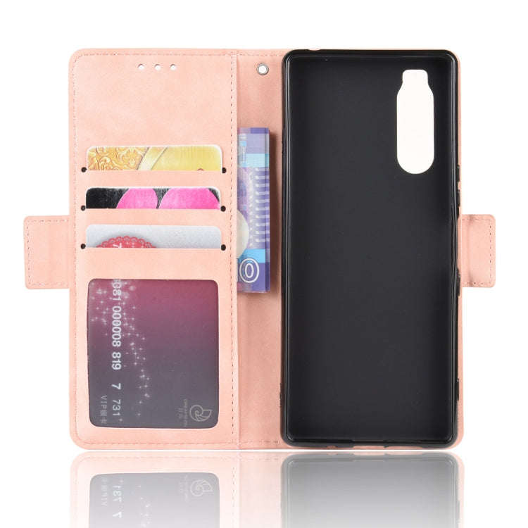 For Sony Xperia 5 Wallet Style Skin Feel Calf Pattern Leather Case with Separate Card Slot(Pink)