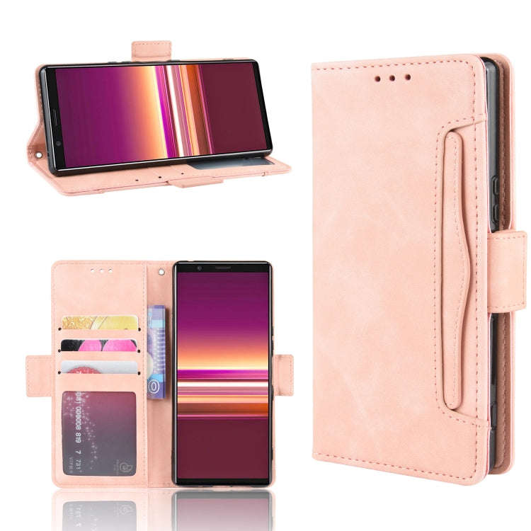 For Sony Xperia 5 Wallet Style Skin Feel Calf Pattern Leather Case with Separate Card Slot(Pink)