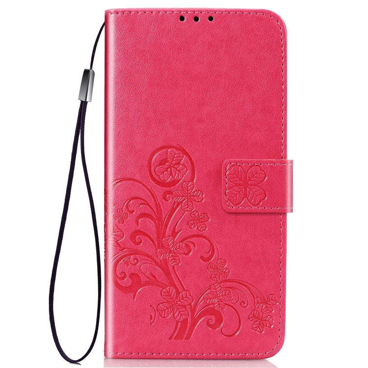 For One Plus 7T Pro Four-leaf Clasp Embossed Buckle Mobile Phone Protection Leather Case with Lan...