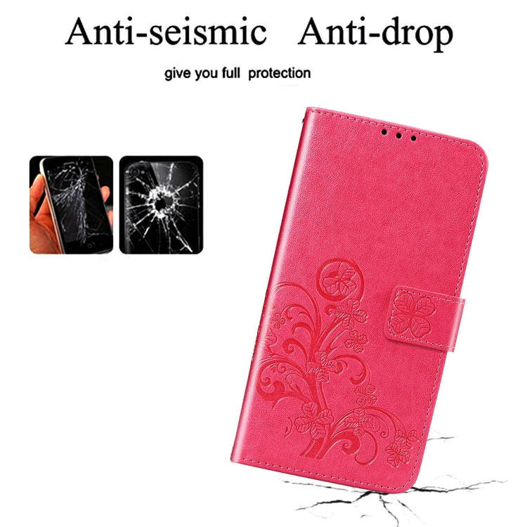 For One Plus 7T Pro Four-leaf Clasp Embossed Buckle Mobile Phone Protection Leather Case with Lan...