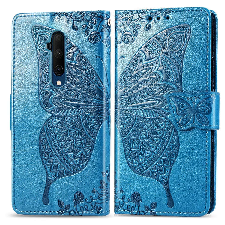 For One Plus 7T Pro  Butterfly Love Flower Embossed Horizontal Flip Leather Case with Bracket Lan...