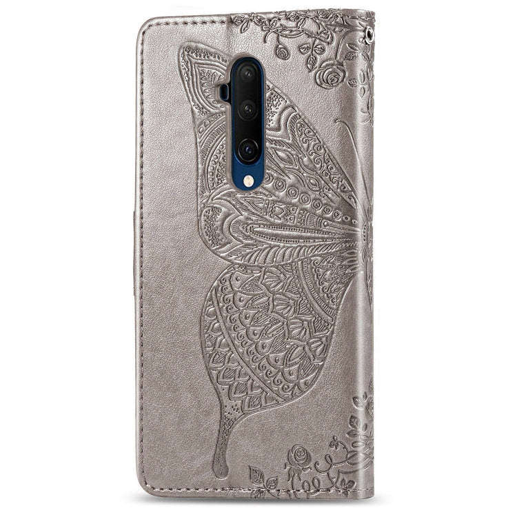 For One Plus 7T Pro  Butterfly Love Flower Embossed Horizontal Flip Leather Case with Bracket Lan...