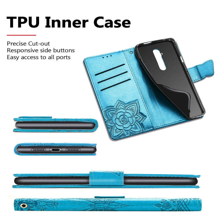 For One Plus 7T Pro  Butterfly Love Flower Embossed Horizontal Flip Leather Case with Bracket Lan...