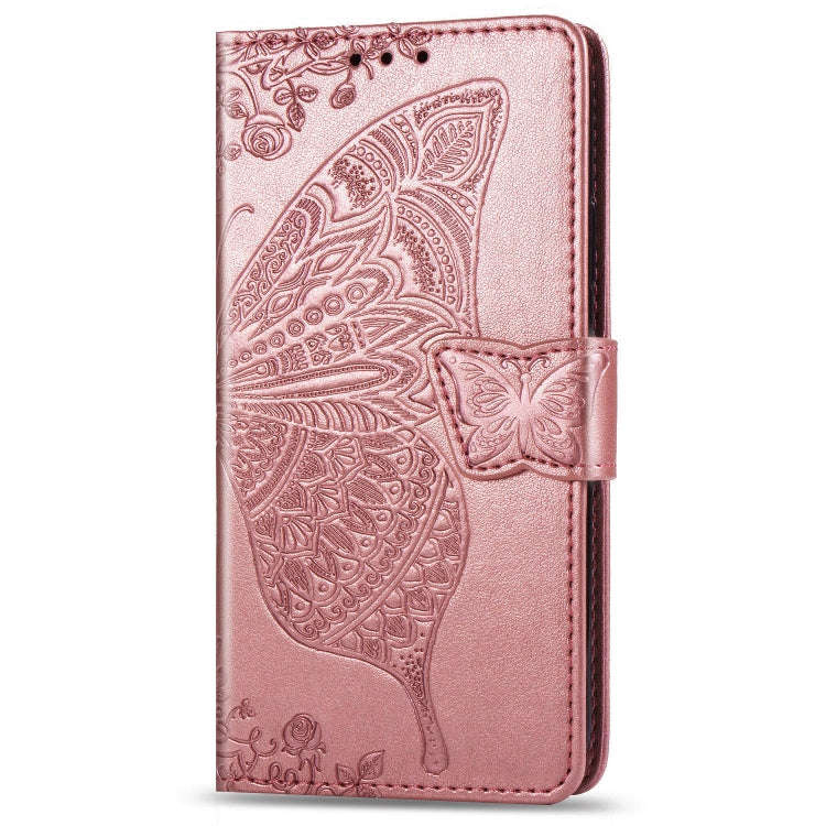 For One Plus 7T Pro  Butterfly Love Flower Embossed Horizontal Flip Leather Case with Bracket Lan...