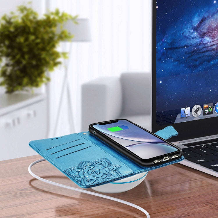 For One Plus 7T Pro  Butterfly Love Flower Embossed Horizontal Flip Leather Case with Bracket Lan...