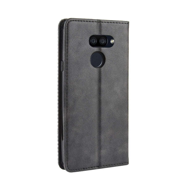 For LG K40S Magnetic Buckle Retro Crazy Horse Texture Horizontal Flip Leather Case  with Holder &...