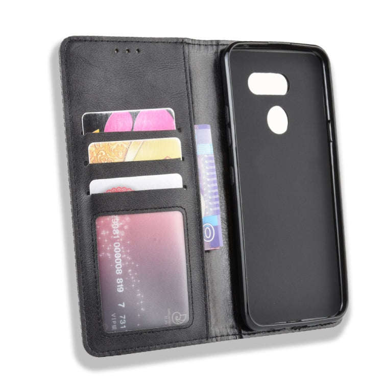 For LG K40S Magnetic Buckle Retro Crazy Horse Texture Horizontal Flip Leather Case  with Holder &...