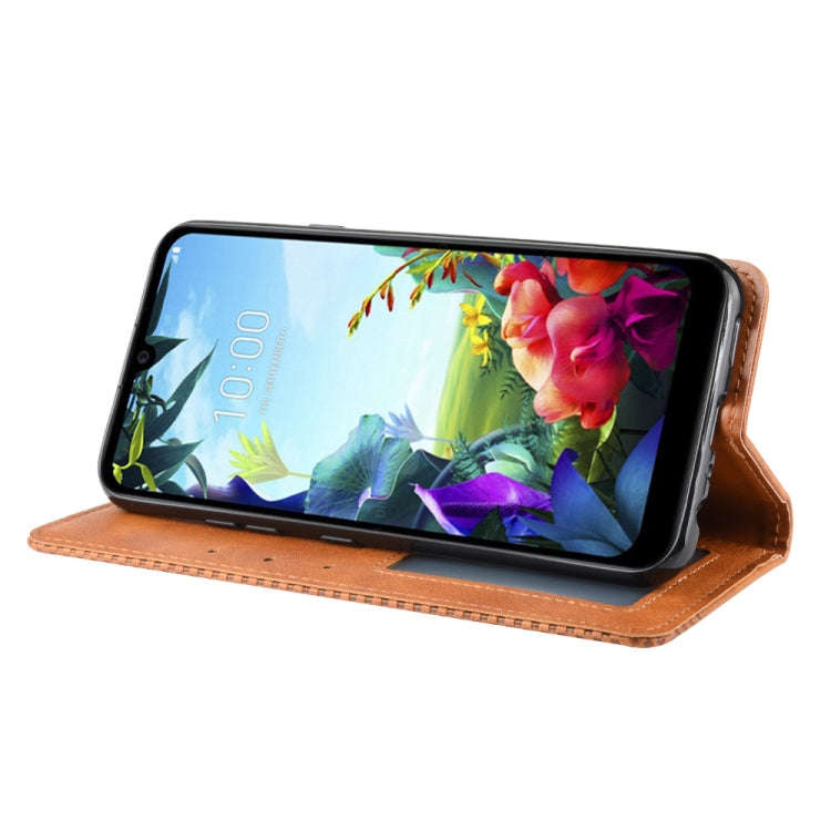 For LG K40S Magnetic Buckle Retro Crazy Horse Texture Horizontal Flip Leather Case  with Holder &...