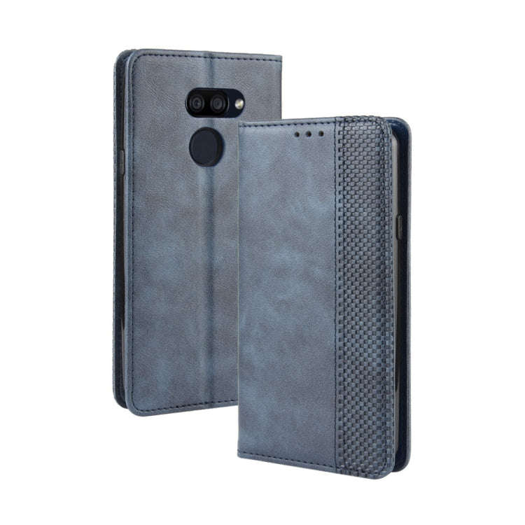 For LG K40S Magnetic Buckle Retro Crazy Horse Texture Horizontal Flip Leather Case  with Holder &...