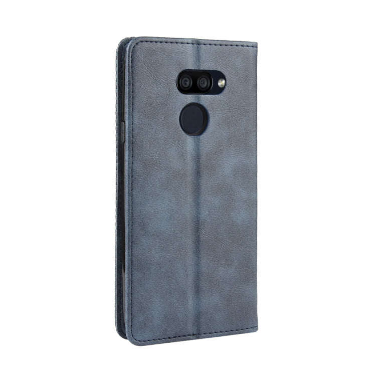 For LG K40S Magnetic Buckle Retro Crazy Horse Texture Horizontal Flip Leather Case  with Holder &...